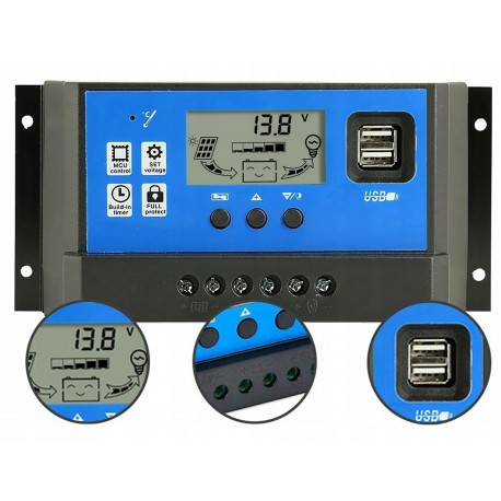 REGULATOR ŁADOWANIA KONTROLER SOLARNY 60A 12/24V