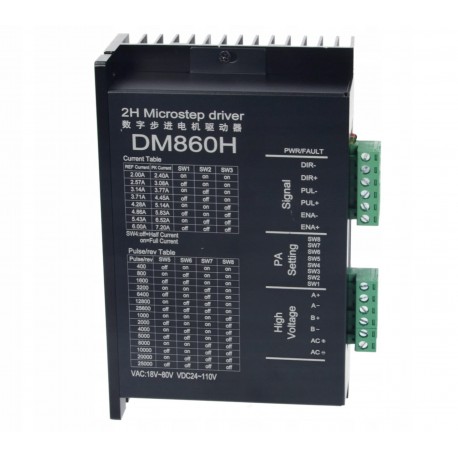 Sterownik silnika krokowego CNC DM860H 7.2A AC/DC
