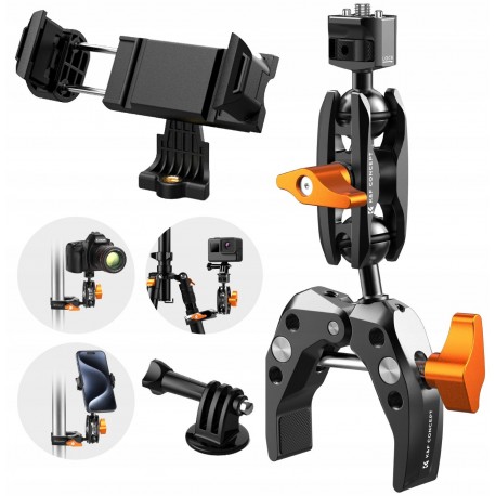 Uchwyt mocujący Magic Arm Crab Clamp Zacisk z głowicą + Uchwyt na telefon