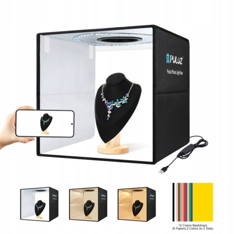 NAMIOT STÓŁ Bezcieniowy 40 x 40 cm LED 24W 6x TŁO Składany USB Mobilny 40cm