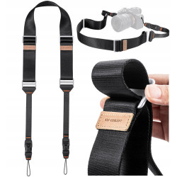 SZEROKI Pasek do aparatu NARAMIENNY na szyję VINTAGE Smycz SZYBKOZŁĄCZKA