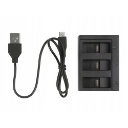 ŁADOWARKA POTRÓJNA do kamer GoPro Hero 5 6 7 BLACK